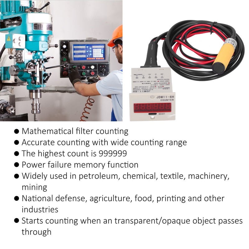 BERM Digital Display Counter Electronic Industrial Sensor Automatic Induction BEM‑6H‑30E4‑CTAC36V