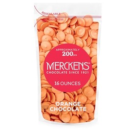 KIDU Merckens Orange Chocolate Melting Wafers 16 Ounces Bulk Perfect For Dipping, Deserts, Baking And More - 1 Pound