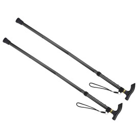 M METERXITY 2 Pack Trekking Poles - Collapsible Hiking Walking Sticks, Telescopic & Folding, Apply to Men Women Walking Backpacking (33-37", Black)