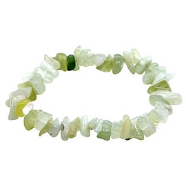 VLNET ® | Natural Green Jade Stone Stretch Bracelet | Calming, Soothing and Protective Properties | One Size Adjustable | Unisex
