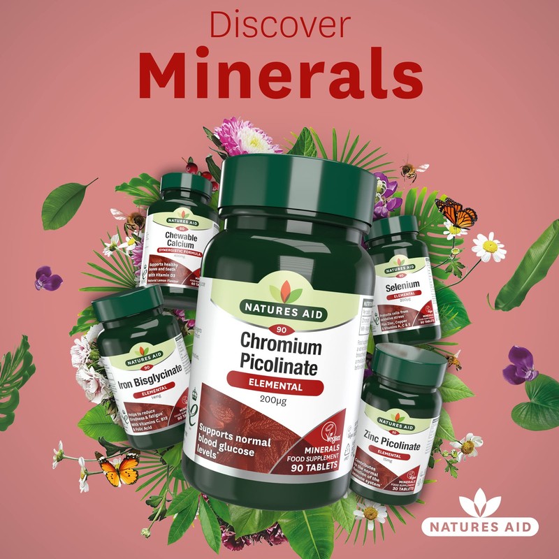 Natures Aid Chromium Picolinate Tablets 200ug Pack of 90