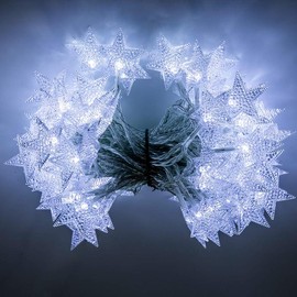 100 LED 49 FT Star String Lights Plug in Fairy Twinkle String Lights 8 Modes Extendable for Indoor Outdoor Wedding Birthday Christmas Tree Garden Decor - Color: White