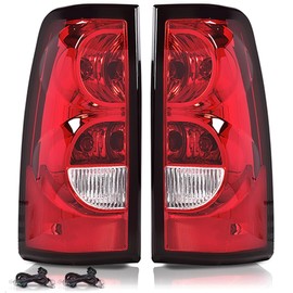 PIT66 Tail Lights Assembly, Compatible with 2003-2006 Chevy Silverado Pickup Tail Lamp Left Driver And Right Passenger Side,Bulbs and Wiring Harness Included Rear Light Lamp Luz Trasera