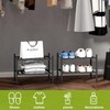 BMOSU 2-Tier Bamboo Small Shoe Rack Premium Stackable Shoe Shelf