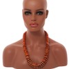 Avalaya Burnt Orange Graduated Wooden Button Bead Necklace with Marbled