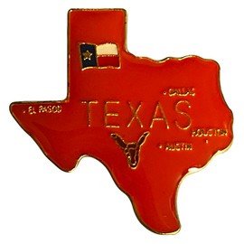Wholesale Lot of 6 Texas Enamel State Map Hat Cap Lapel Pin (ACE - 644)