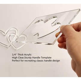Double Heart Router Template,Clear Acrylic Woodworking Template,Router Template for Woodworking and Crafts (6'' x 8'')