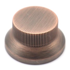 Unbranded 4Pcs Metal Hat Top Flat Top Bass Guitar Knobs Push-in Control Knobs Red Copper