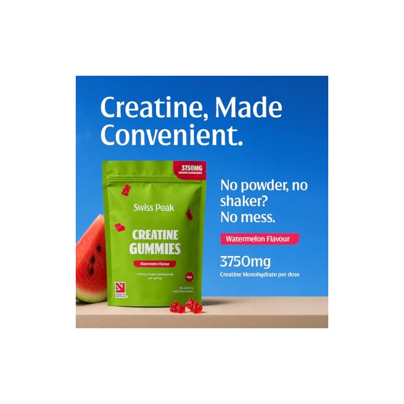 Swiss Peak Creatine Gummies 3750mg Creatine Monohydrate Watermelon Flavour 90