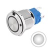 16mm 12V-24V DC 4A White Ring LED Lighted Metal Switch
