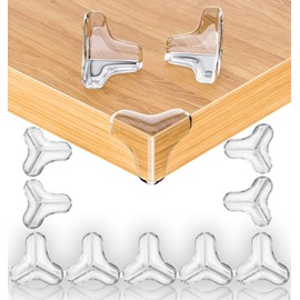 12-Pack Clear Table Corner Protectors- Baby Proofing Corners and Edges Protector - Transparent Corner Guards for Childproofing Furniture - Easy Installation and Secure Protection