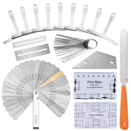 Aiofaervy Guitar Luthier Tool Set,Including Fret Crowning File,Guitar Radius Gauge,String Action Ruler Gauge,Blades Feeler Gauge,Needle File,Fingerboard Guards for Guitar and Bass Setup