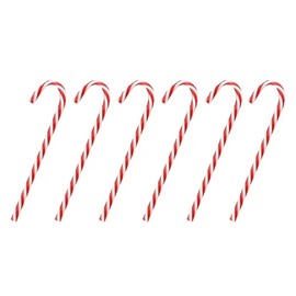 FMSK Christmas Candy Cane Decorations, 15 Cm 6 PcsRed and White Plastic Candy Cane Ornaments Christmas Decoration Holiday New Years Home Decor Party Gift