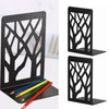 2 Pairs Tree Design Book End Iron Retro Black Decorative