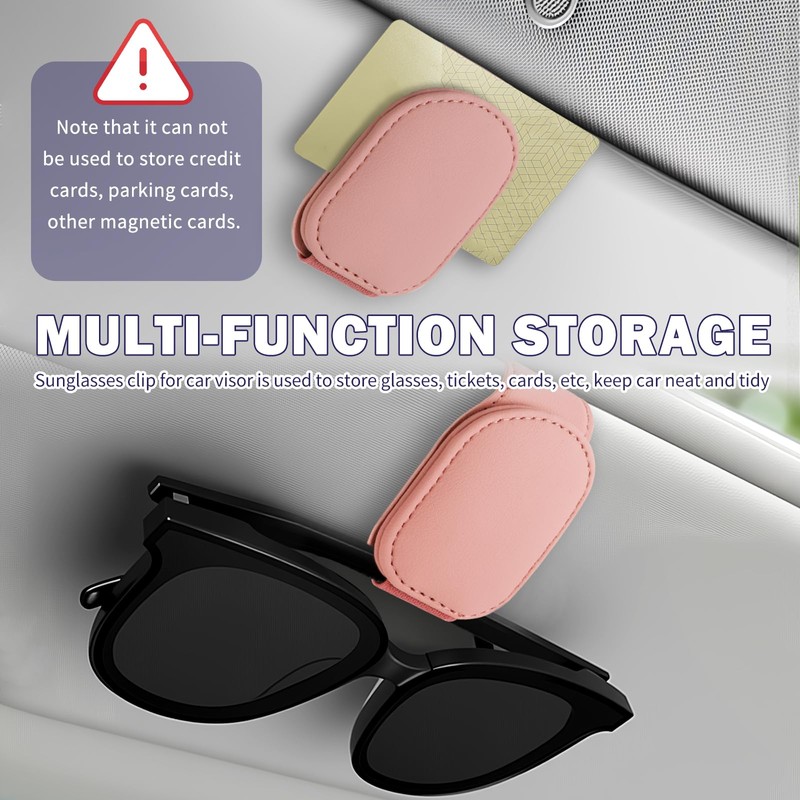 Strong Magnetic Sunglasses Holder for Car,Multi-Function Car Sunglasses Holder for