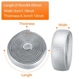 sourcing map Bike Handlebar Tape PU EVA Carbon Fiber Soft Bicycle Bar Tape with End Plugs for Road Cycling Folding Bicycles Enhance Bike Grip, Silver