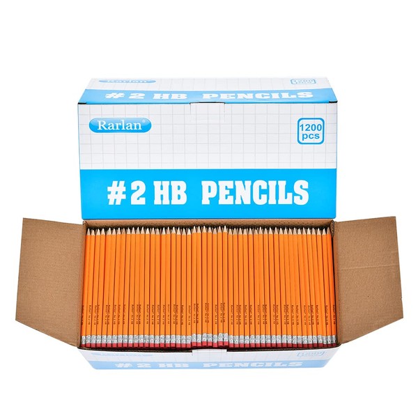 Rarlan Rarlan Wood-Cased #2 HB Pencils, Pre-sharpened, 1200 Count Classroom