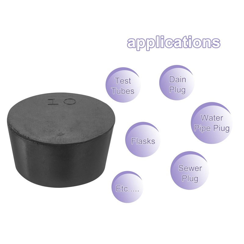 sourcing map Rubber Tapered Plug 41mm to 50mm Solid Test