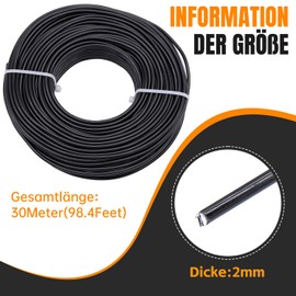 Uxney Jewellery Wire, 2 mm Thick Aluminium Craft Wire, Jewellery Making Wire, Metal Wire for Crafts, Aluminium Wire, Wire, DIY, Metal Crafts, Art Wires (Black, 30 Metres)