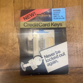 General Motors Emergency Credit Card Keys 1967, 71, 75, 79, 83-86 Nos Rare