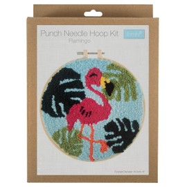 Trimits Punch Needle Hoop Kit, 20.3cm (8in), Flamingo, GCK193
