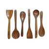 Wood Vibe 6-Piece Wooden Spoons for Cooking, Long Handle Wooden