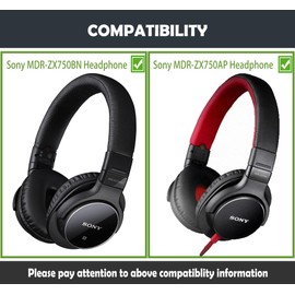 HTINDUSTRY Earpads Replacement Cushion Compatible with Sony MDR-ZX750BN/MDR-ZX750AP Headphones Ear pads with Softer Protein Leather/Memory Foam