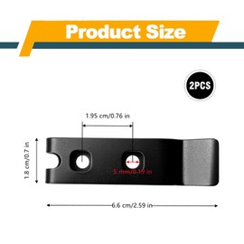 FJYXCHENXM 2 Set Knife Sheath Belt Clip Reliable 420 Stainless Steel Kydex Belt Clip with Screws for Kydex Sheath, Black