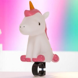 MIJOMA Bicycle Horn Unicorn - Kids Bicycle Bell 14 cm - Horn for Handlebars, Cute & Loud Plastic, Easy Assembly - Bicycle Accessories Girls & Boys