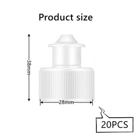 FZGLHQQ 20Pcs Push Pull Caps Reusable Bottle Caps Plastic Push Pull Replacement Caps Twisted Bottle Lids for Water Bottles(White)