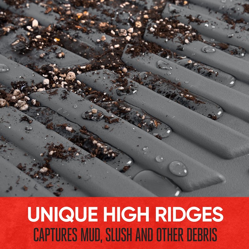 Motor Trend FlexTough Floor Mats for Cars, Gray Deep Dish