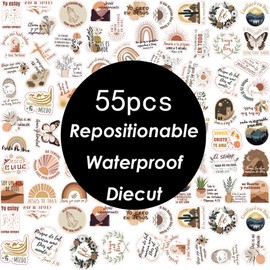 Magictodoor Boho Spanish Catholic Stickers, Religious Christian Waterproof Decals for Journal Bible Study, Inspirational Laptop Water Bottle Phone Decor, Faith Gifts for Women Men