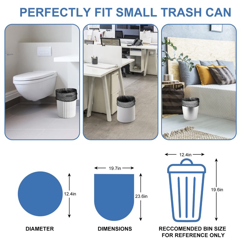 Small Trash Bags 3-5 Gallon, Inwaysin 200 Count Small Bathroom