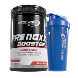 Best Body Nutrition 600 g Pre Noxx Booster with BCAA and Cluster-Dextrin® + Protein Shaker (Blue)