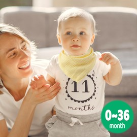 EllieHouse Baby Bibs for Girls Boys 8 Pack Drool Teething Drooling Muslin Bibs Super Absorbent Muslin Cotton for Infant Toddler Baby Essentials