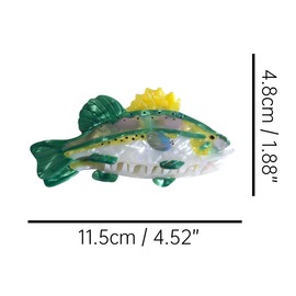 Funny Green Fish Claw Clip,Novelty Acetate Claw Clip for Women,Fashion Hair Clip