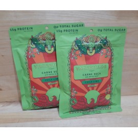 seca 2 Pack VACADILLOS air dried Beef Jerky Carne Seca Chili Lime Gluten Free Protein