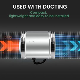 InfiniPower 6 Inch Inline Duct Fan 240 CFM, HVAC Booster Exhaust Ventilation Fan with Low Noise for Basements, Bathrooms, Grow Tents, Kitchens and Attics, Silver