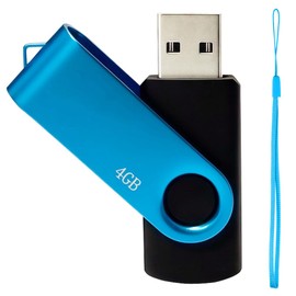 Nicepicten 4GB USB 2.0 Flash Drive 1 Pack USB Thumb Drive Memory Sticks Zip Drive USB Key Jump Drive Memorias USB 4GB with LED Light & Lanyard Swivel Pendrive for Storage and Backup, Blue