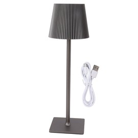 Cordless LED Table Lamp Metal Touch Table Lamp Portable Rechargeable 3 Color Temperatures Grey