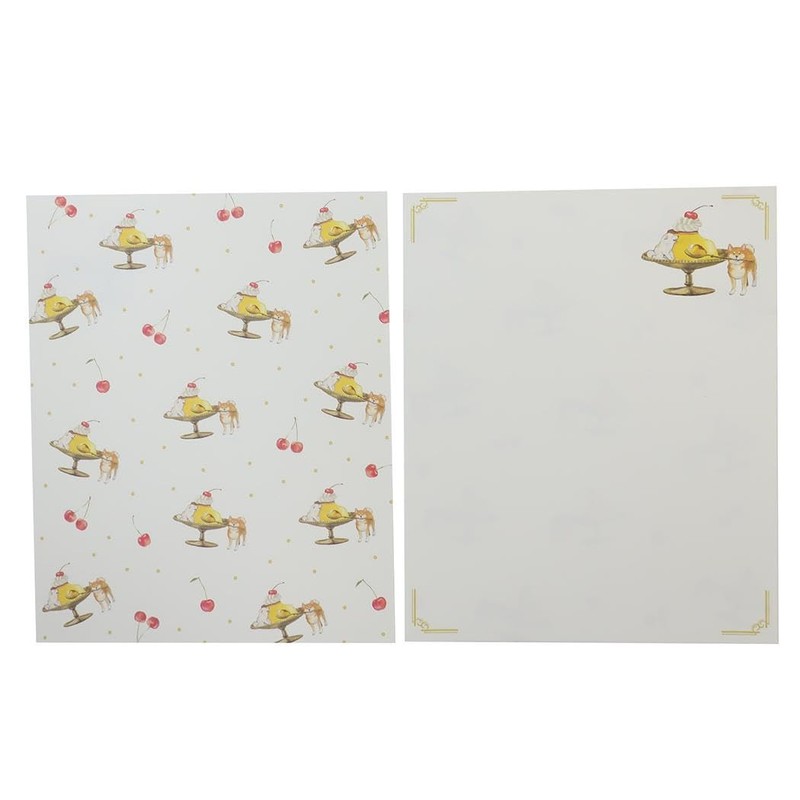 Natsuka Murata K01-AHP-384 Shibainuto Pure Cafe Letter Set [Pudding] Cute