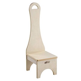 ECR4Kids Birch Step Stool with Long Handle, Wooden Stepstool for Seniors, Easy to Carry Stool for Kitchen, Home, Portable Wood Step for Adults, Lightweight, Durable Shaker Furniture, Natural