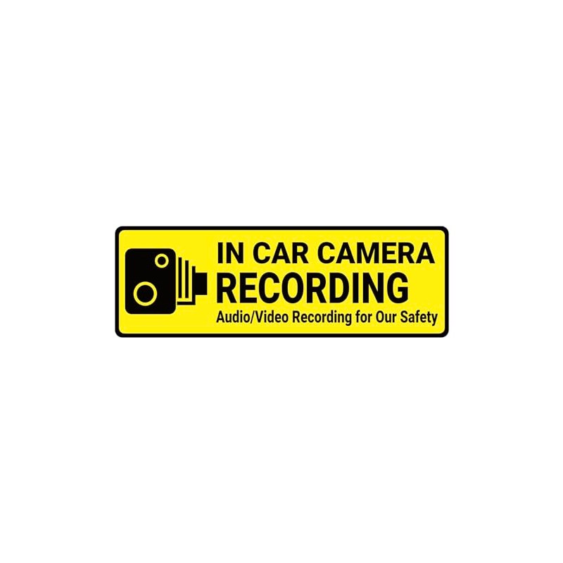 2x6 inch 4 Pcs Removable in Car Camera Recording Warning