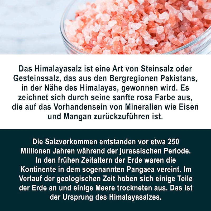 Himalayan Salt, coarse, pink. 100% natural, organic, additive-free, unrefined. Coarse