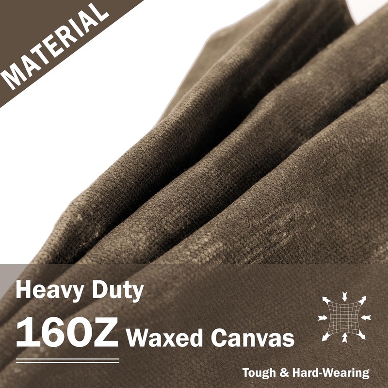 Canvas Tool Tote, 16OZ Waxed Canvas Tool Storage Tote -