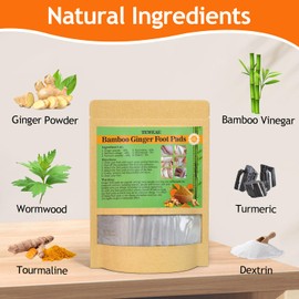 TEWEAE 122 Pads Foot Pads Natural Turmeric & Ginger, Wormwood, Bamboo Vinegar, Included 122Pads Goodnight Patches and 122 Adhesive Sheets