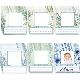 Starboling Kids Name Tags,48 Pcs Adhesive Desk Nameplates,Photo Name Tags Sticker for Classroom Student School Supplies,Name Tag Stickers Classroom Decor Name Stickers（Eucalyptus Photo Name Sticker）