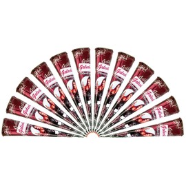 12 x Kaveri Natural Body Art Mehndi Cones Red Maroon Brown