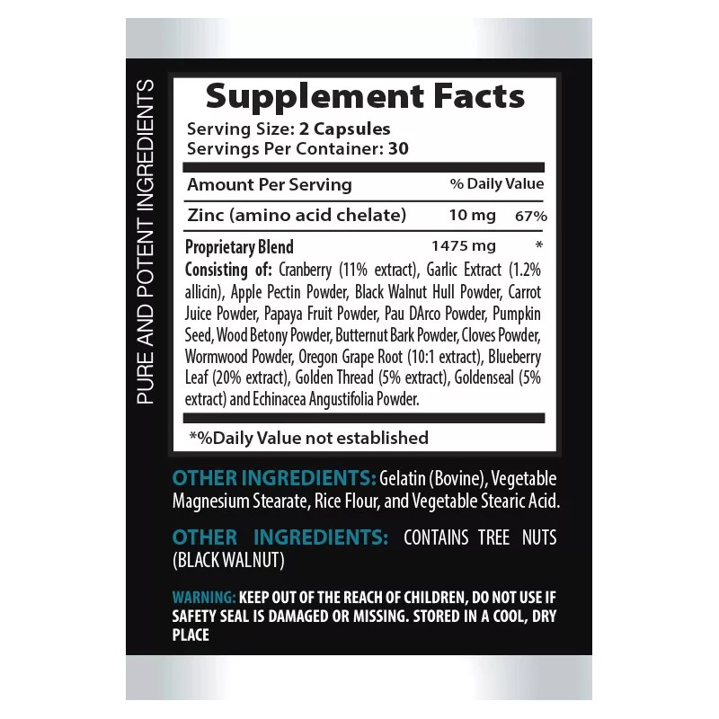PRIVATE LABEL candida relief - ANTI-PARASITE FORMULA - super antioxidant
