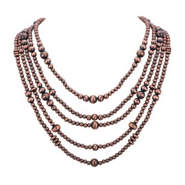 Rustic Couture's Western Necklace Jewelry for Women Navajo Pearls Layered Cowgirl Vintage Necklace RNS-1018BZ